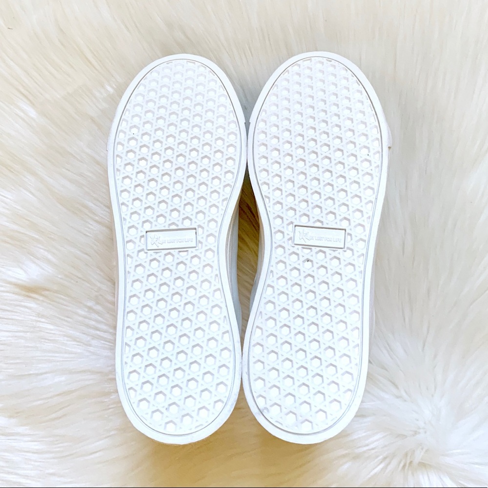 LFL White Faux Fur Pompom Sneakers - Picture 5 of 5